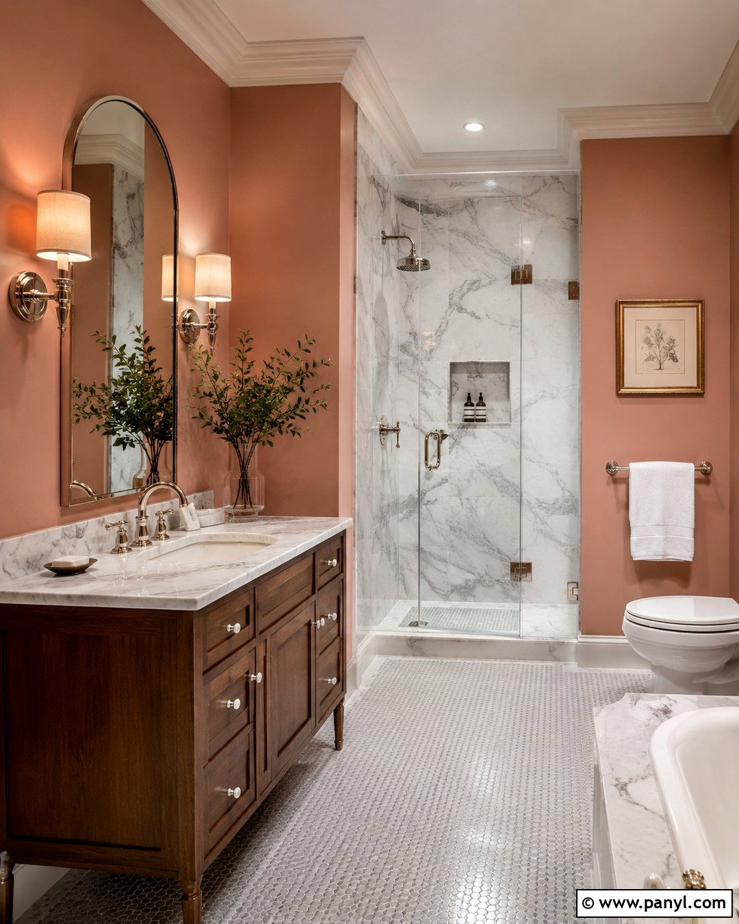 Salmon Bathroom Walls With Marble - 20 Salmon Bathroom Walls