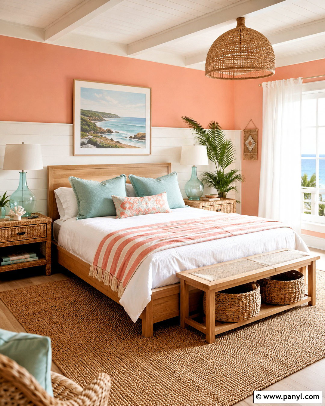 Salmon Bedroom With Coastal Decor - 20 salmon bedroom ideas