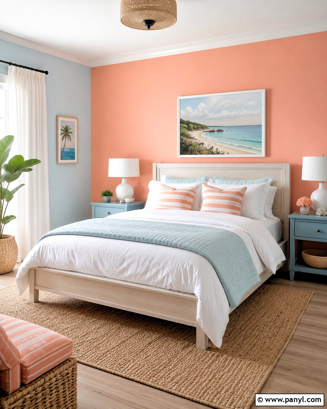 Salmon Bedroom With Light Blue - 20 salmon bedroom ideas