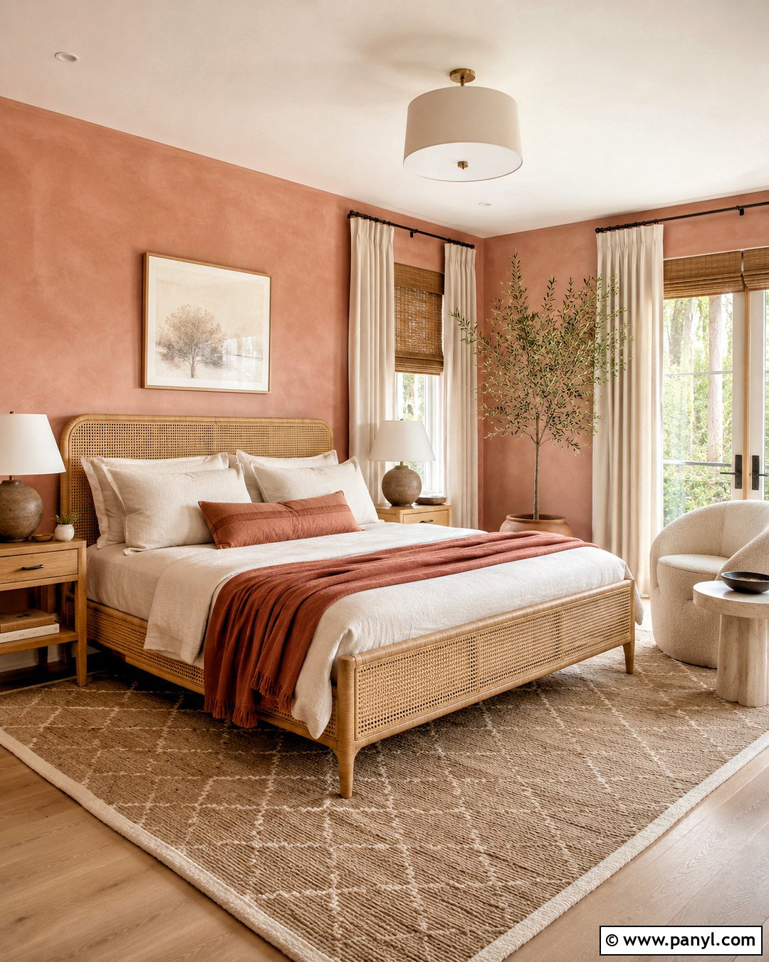 Salmon Bedroom With Natural Textures - 20 salmon bedroom ideas