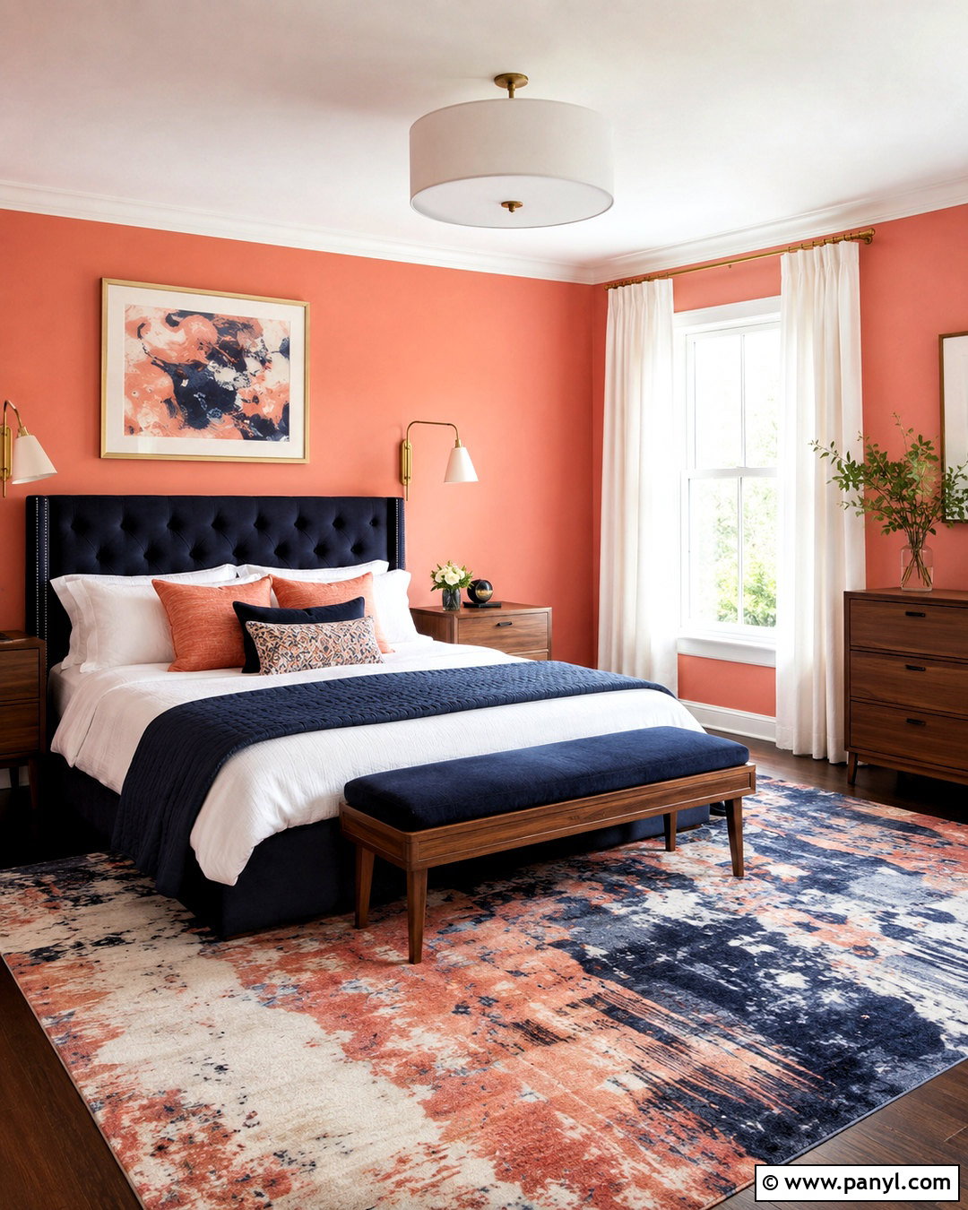 Salmon Bedroom With Navy Blue - 20 salmon bedroom ideas