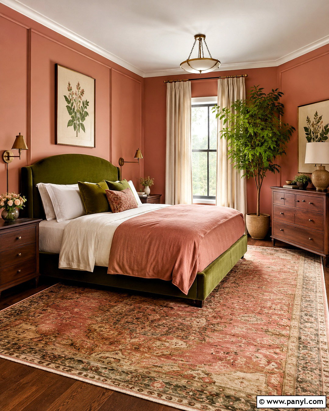 Salmon Bedroom With Olive Green - 20 salmon bedroom ideas