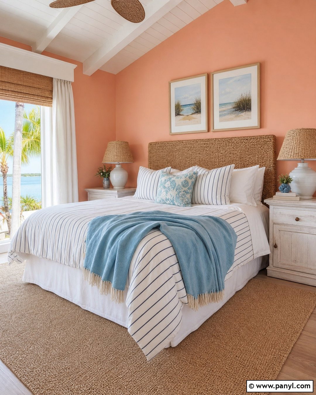 Salmon Coastal Bedroom - 30 Salmon Wall Color Ideas