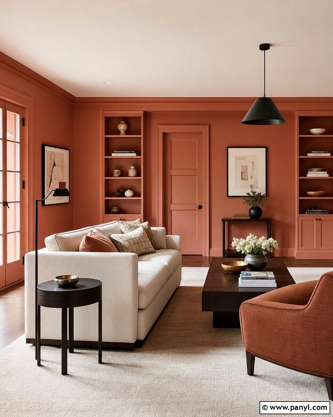Salmon Color-Drenched Room - 30 Salmon Wall Color Ideas