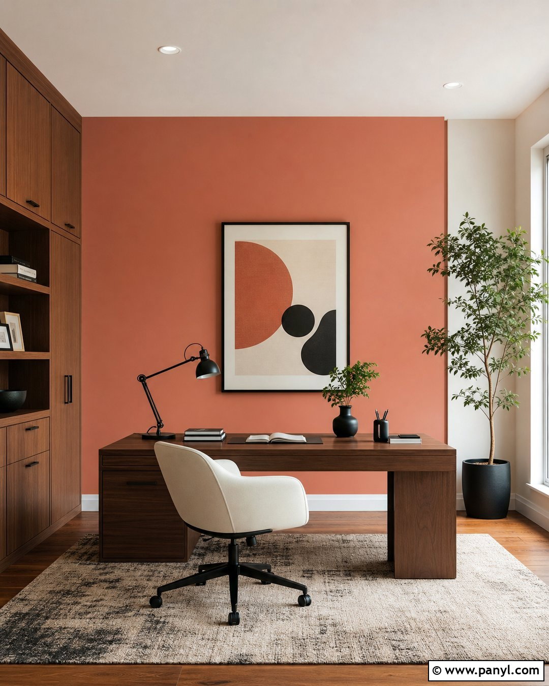 Salmon Home Office - 30 Salmon Wall Color Ideas