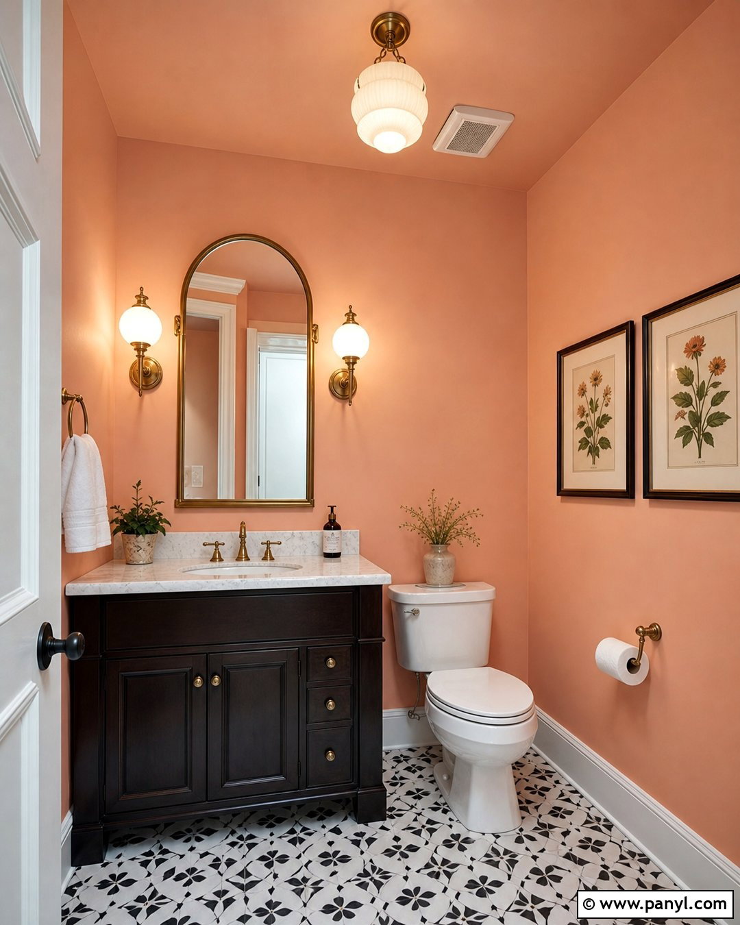Salmon Peach 2013-50 Powder Room - 20 Peach Benjamin Moore Wall Colors