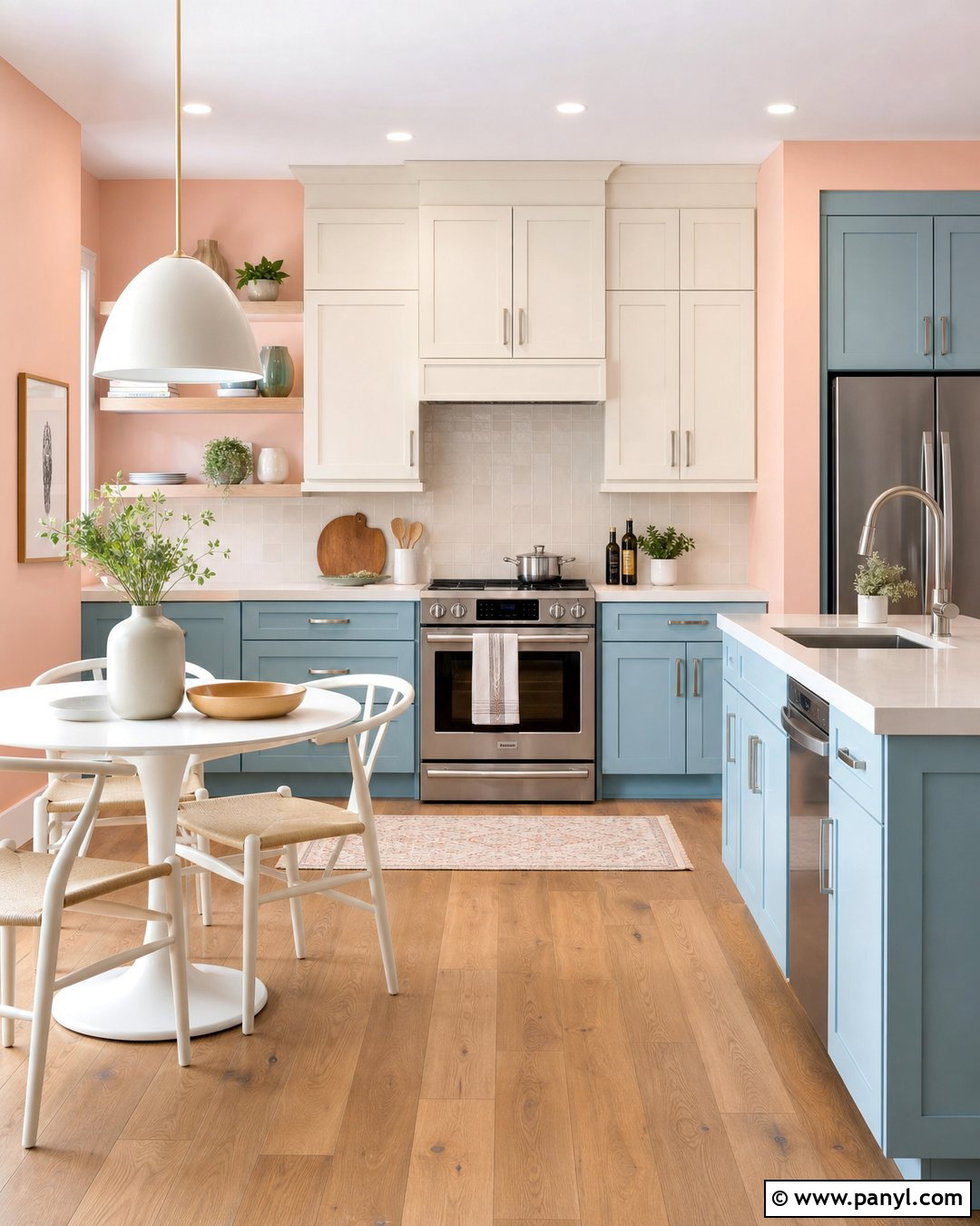 Salmon Pink Walls With Sky Blue - 30 pink wall color combination ideas