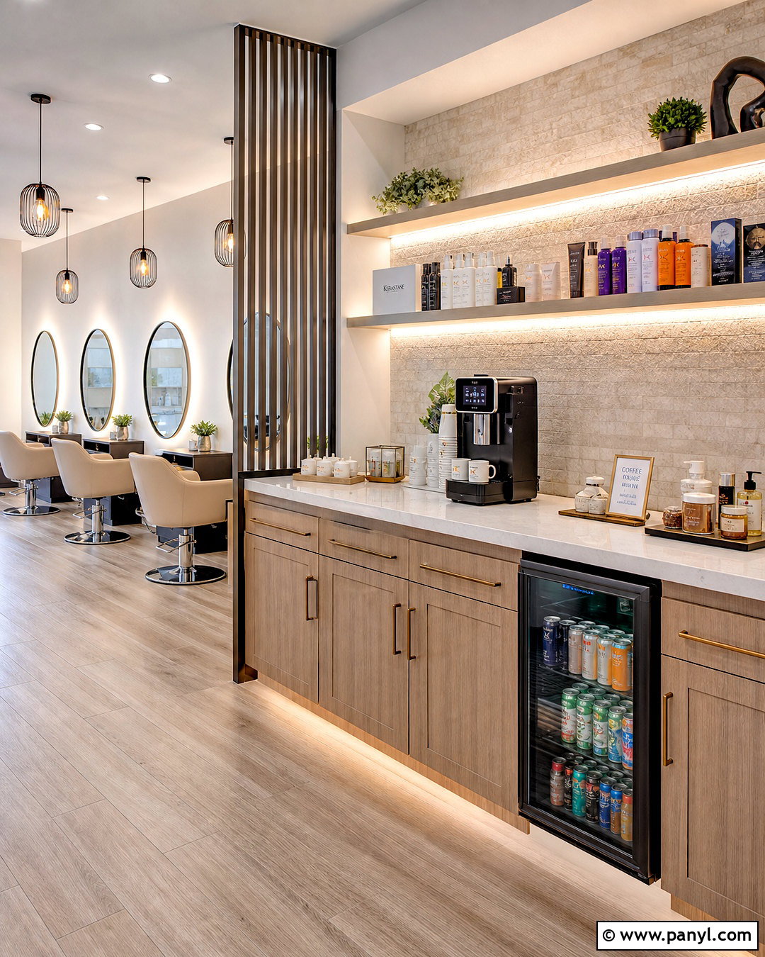 Salon Coffee Bar With Retail Display - 20 salon coffee bar ideas