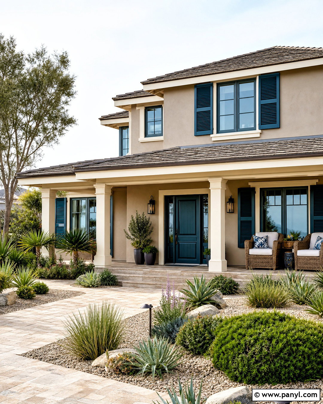 Sand Beige And Teal Exterior Wall Color Combination - 20 exterior wall colour combinations