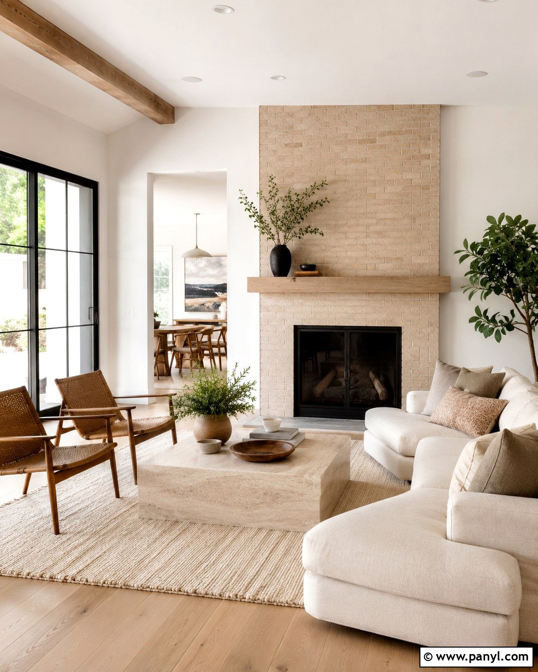 Sand Beige Brick Fireplace - 20 Brick Fireplace Coloring Ideas