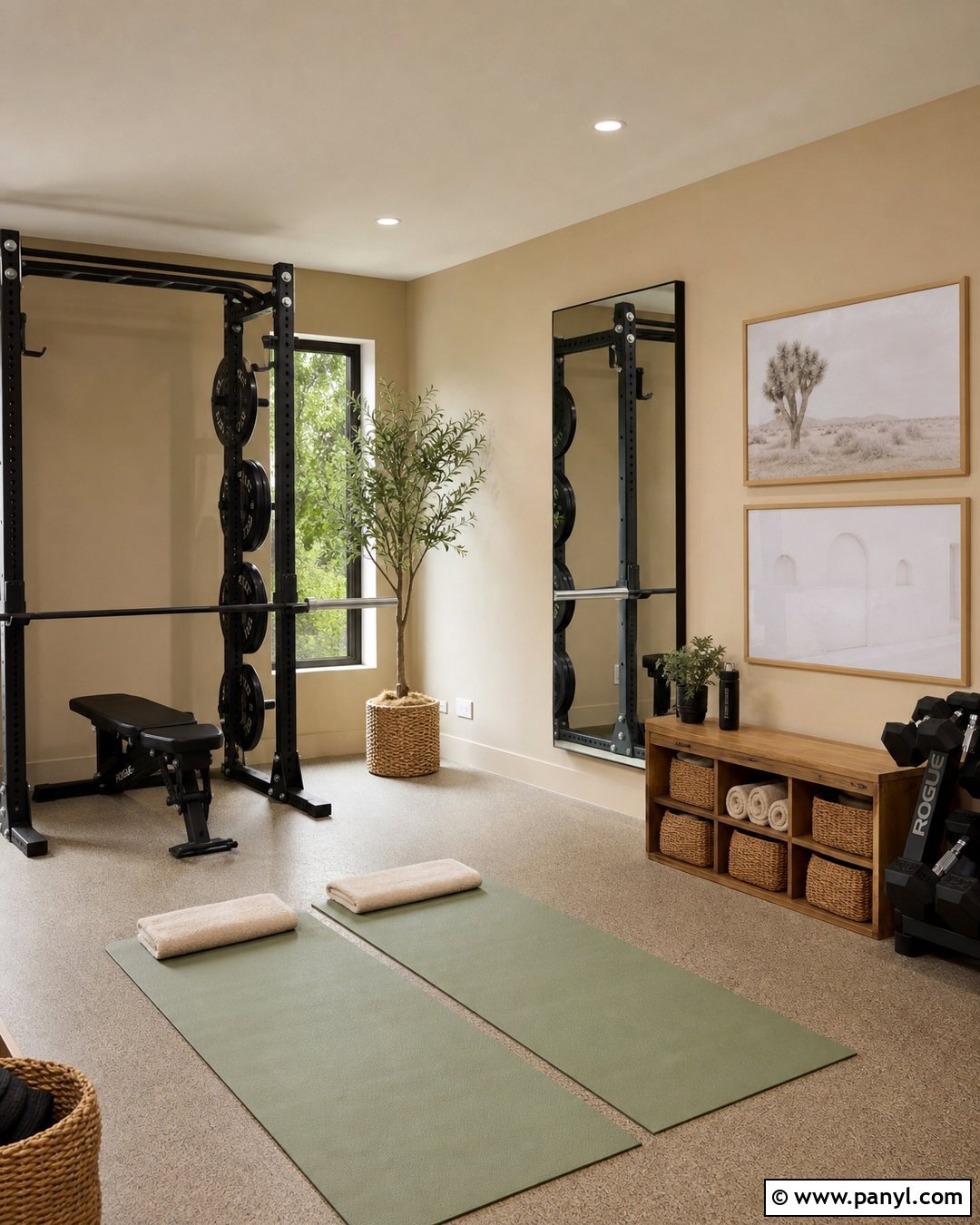 Sand Beige Home Gym Walls - 30 Home Gym Wall Color Ideas