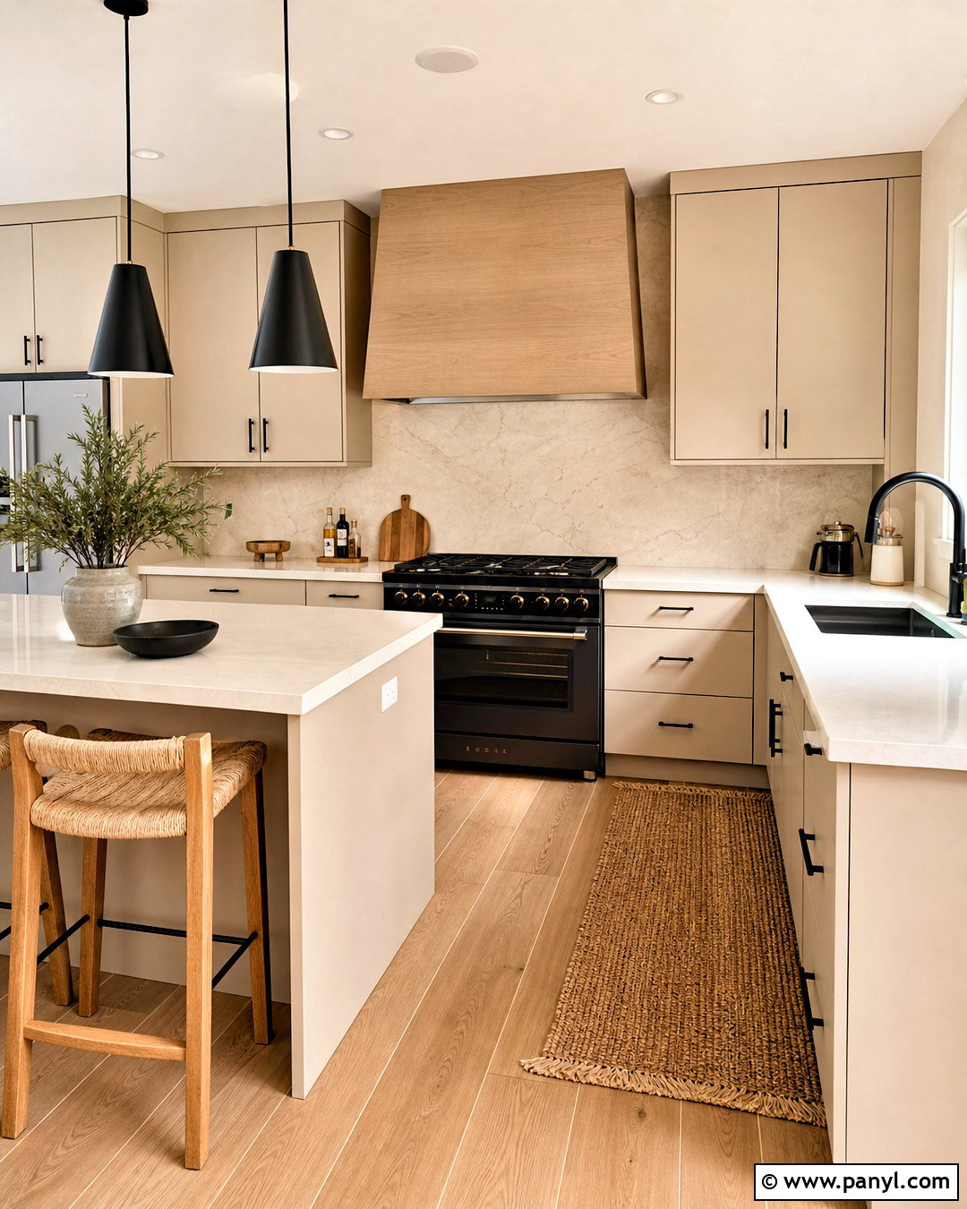 Sand Beige Kitchen With Black Accents - 20 sand beige kitchen ideas