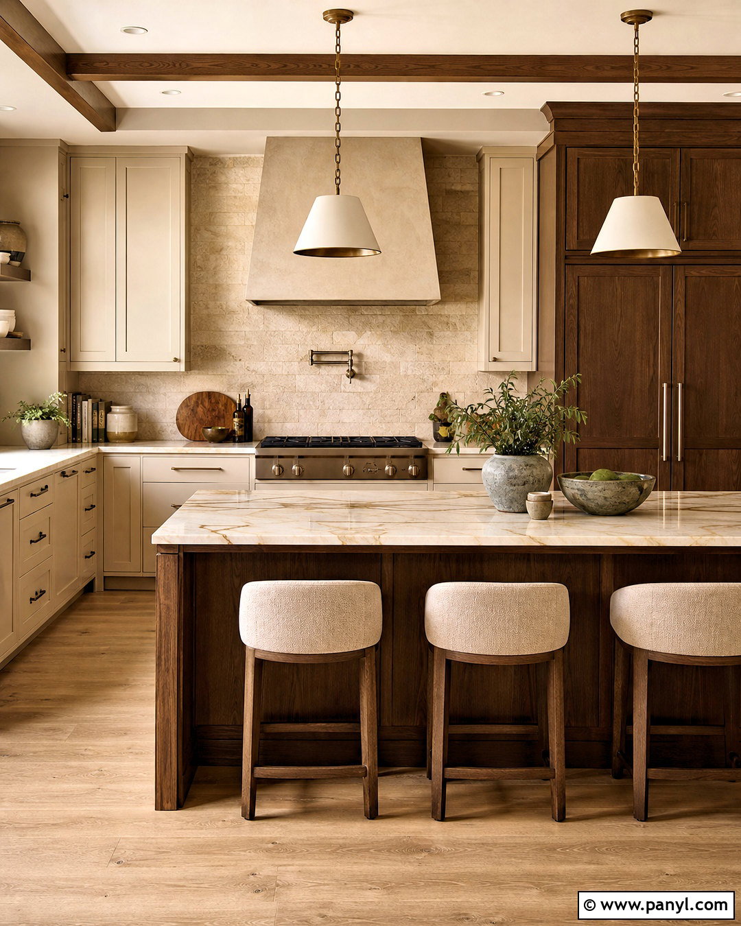 Sand Beige Kitchen With Dark Wood - 20 sand beige kitchen ideas