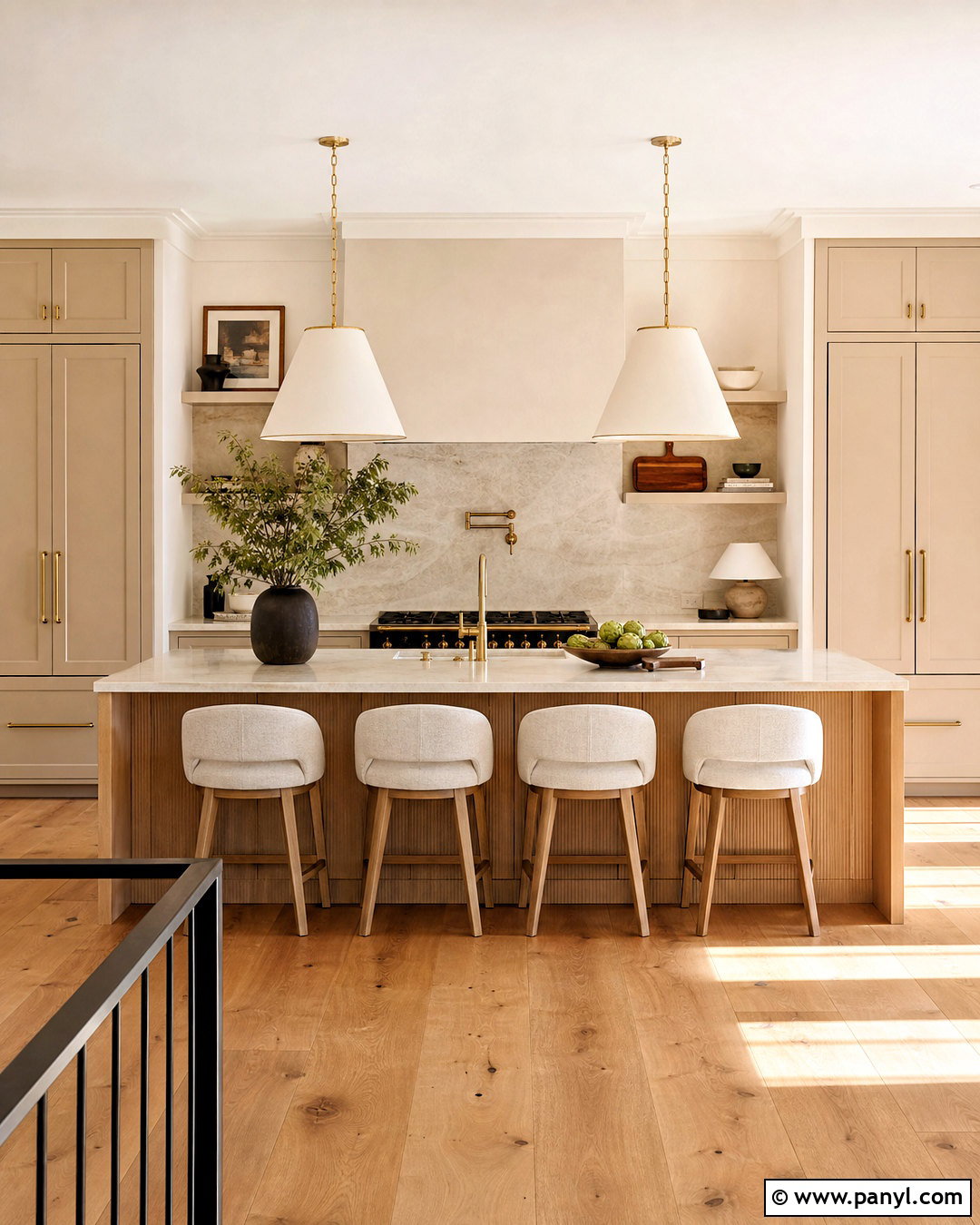 Sand Beige Kitchen With Wood Island - 20 sand beige kitchen ideas