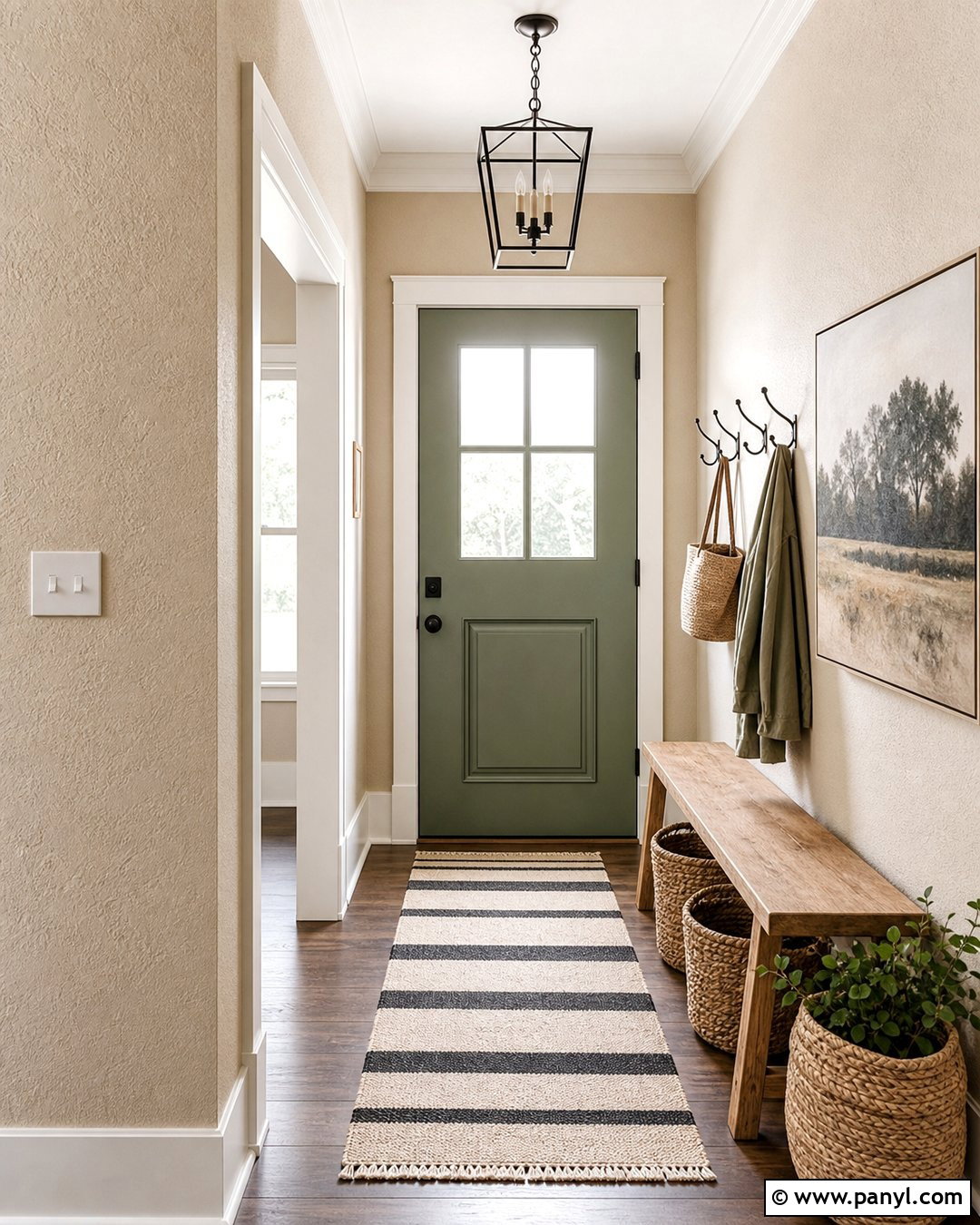 Sand Beige Orange Peel Entryway - 20 Orange Peel Wall Paint Ideas