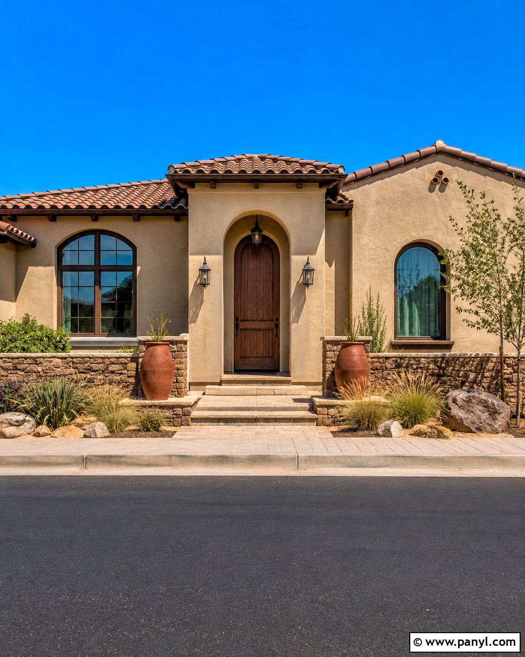 Sand Beige Outside Wall With Dark Brown Trim - 20 outside wall painting ideas