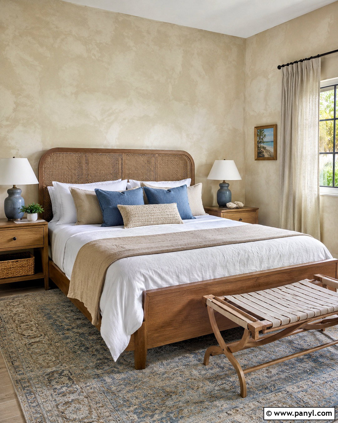 Sand Color Washed Walls In A Guest Bedroom - 20 color washing walls