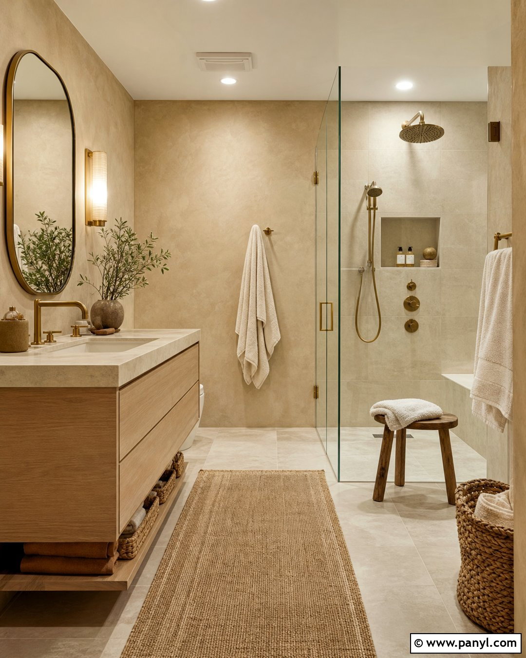Sand Limewash Bathroom - 50 Limewash Walls