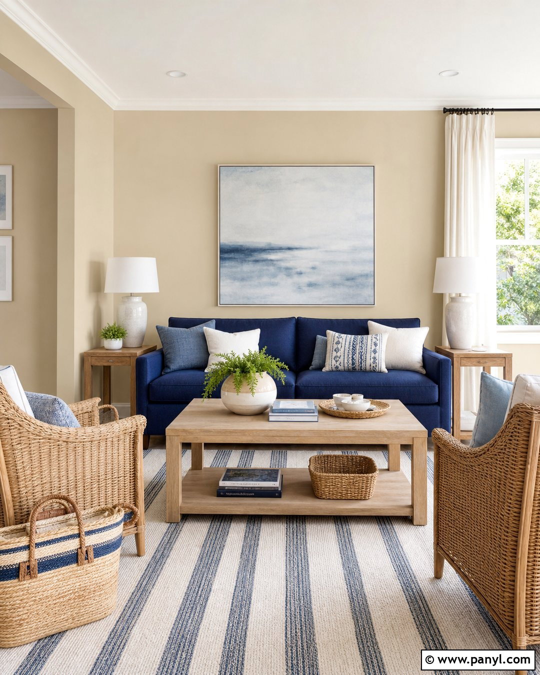Sand Paint And Navy Living Room - 20 Sensational Sand Paint Color Ideas