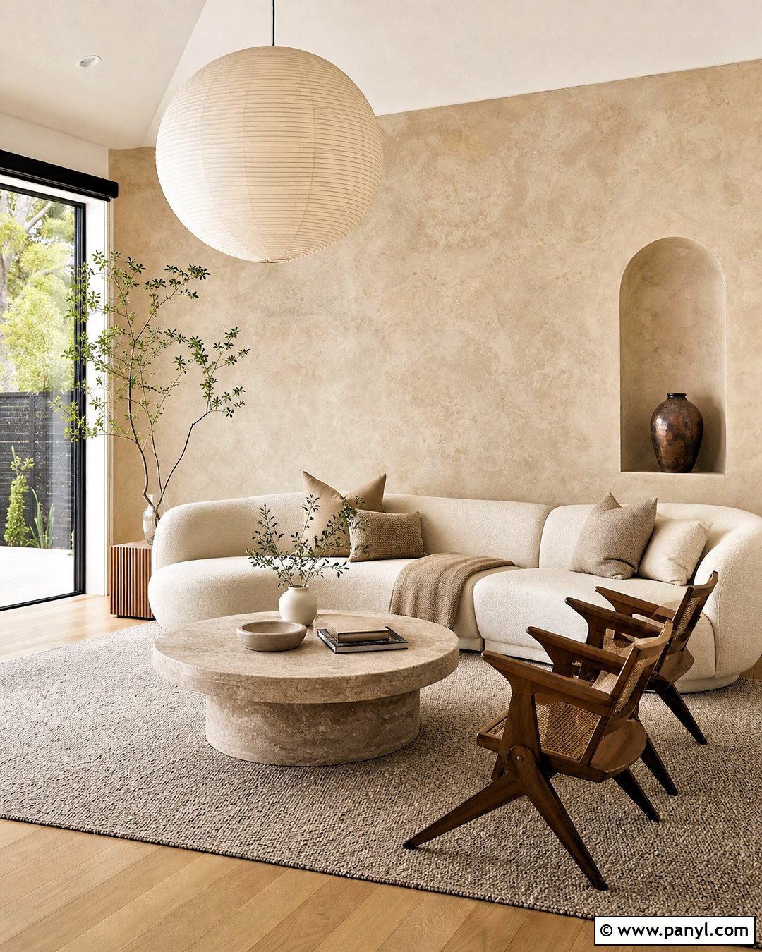 Sand Plaster Living Room Accent Wall - 20 neutral accent wall ideas