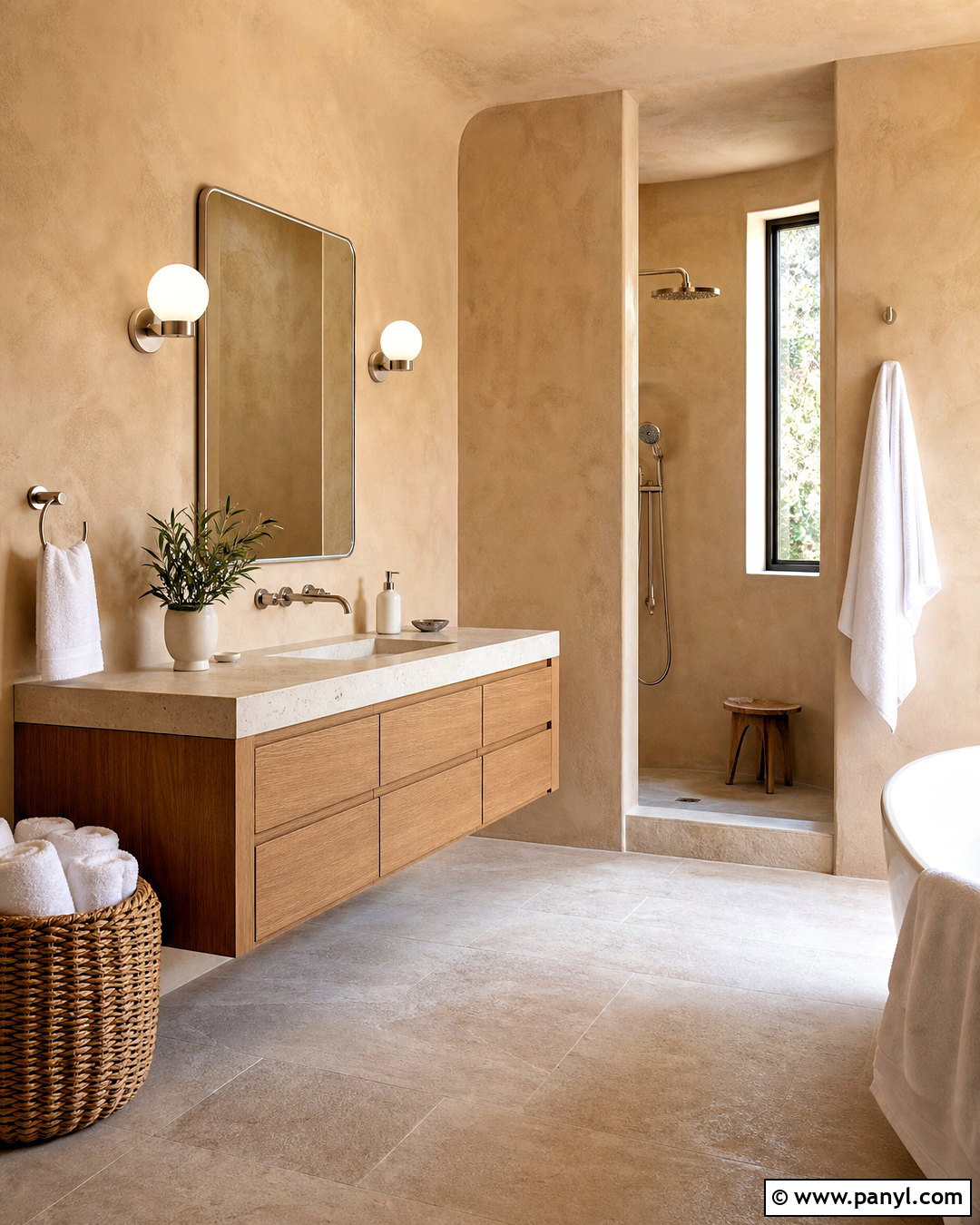 Sand Roman Clay Bathroom - 20 roman clay walls