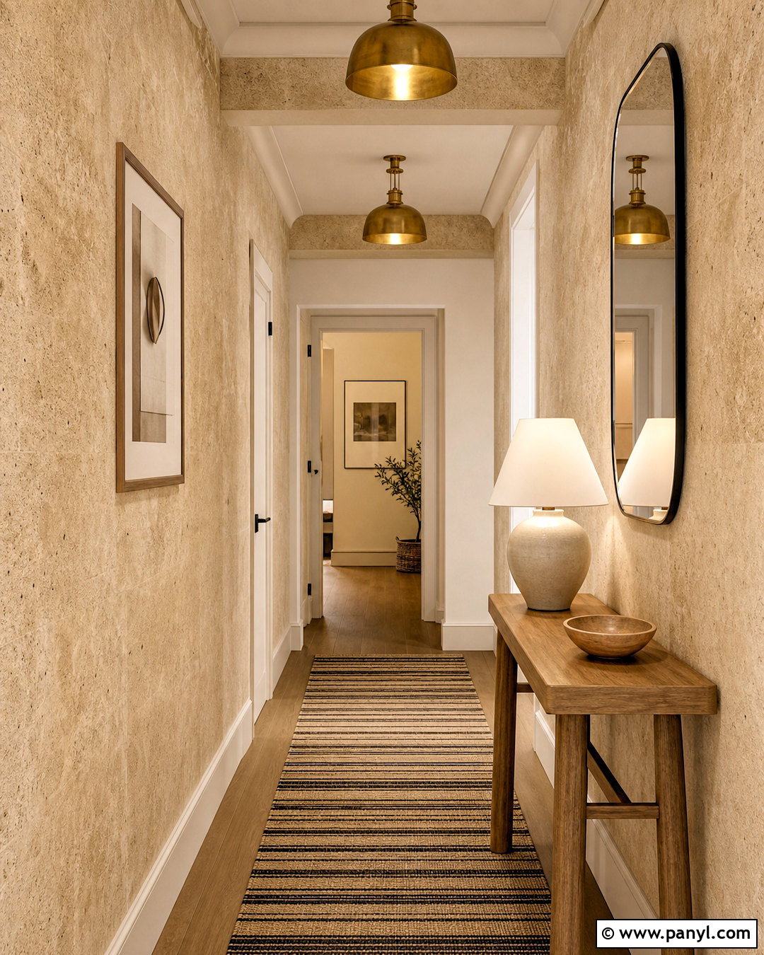 Sand Stone Wash Hallway - 20 stone wash wall ideas
