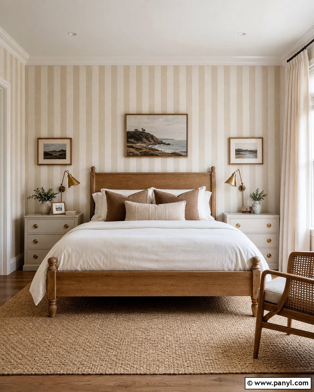 Sand Stripe Wallpaper Guest Bedroom - 30 neutral colors wallpaper ideas