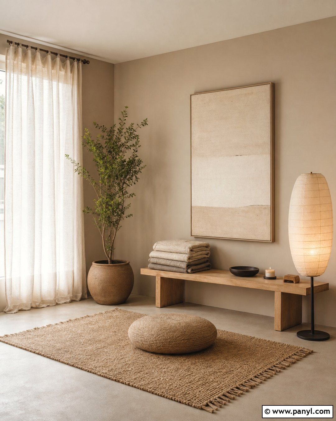 Sand Wall Corner Meditation Space - 20 Neutral Color Wall Corner Ideas