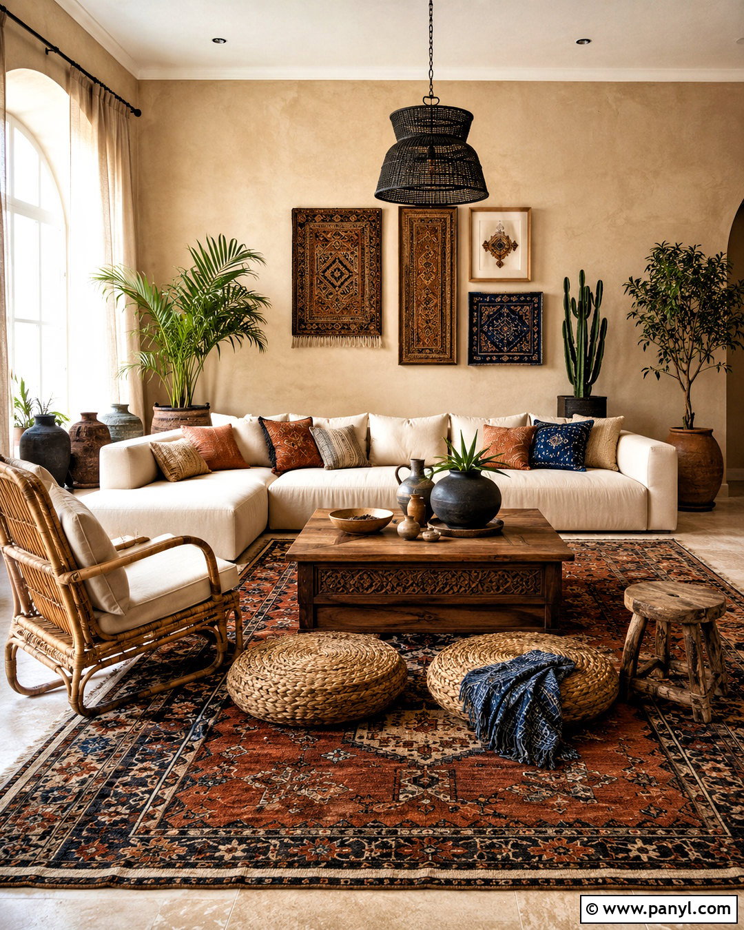 Sand Walls In A Boho Room - 35 Sand Colored Walls