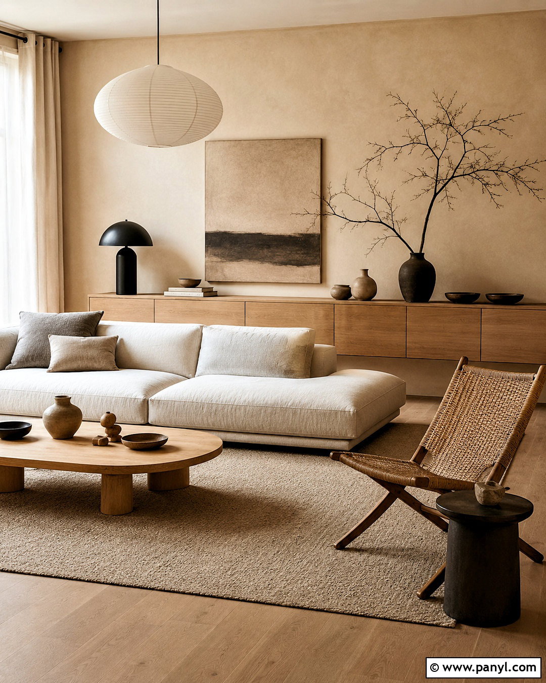 Sand Walls In A Japandi Room - 35 Sand Colored Walls