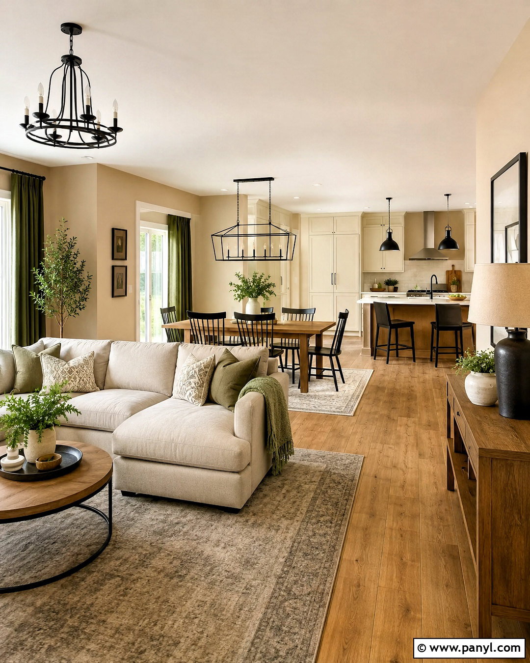 Sand Walls In An Open Floor Plan - 35 Sand Colored Walls