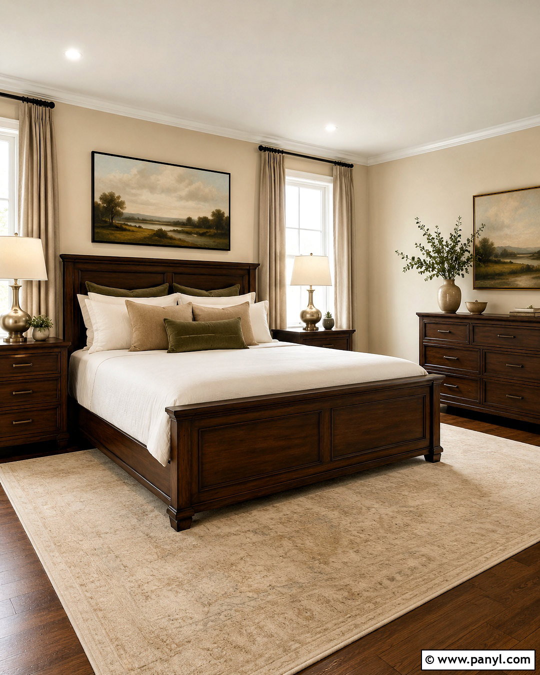 Sand Walls With Dark Wood Bedroom Furniture - 35 Sand Colored Walls