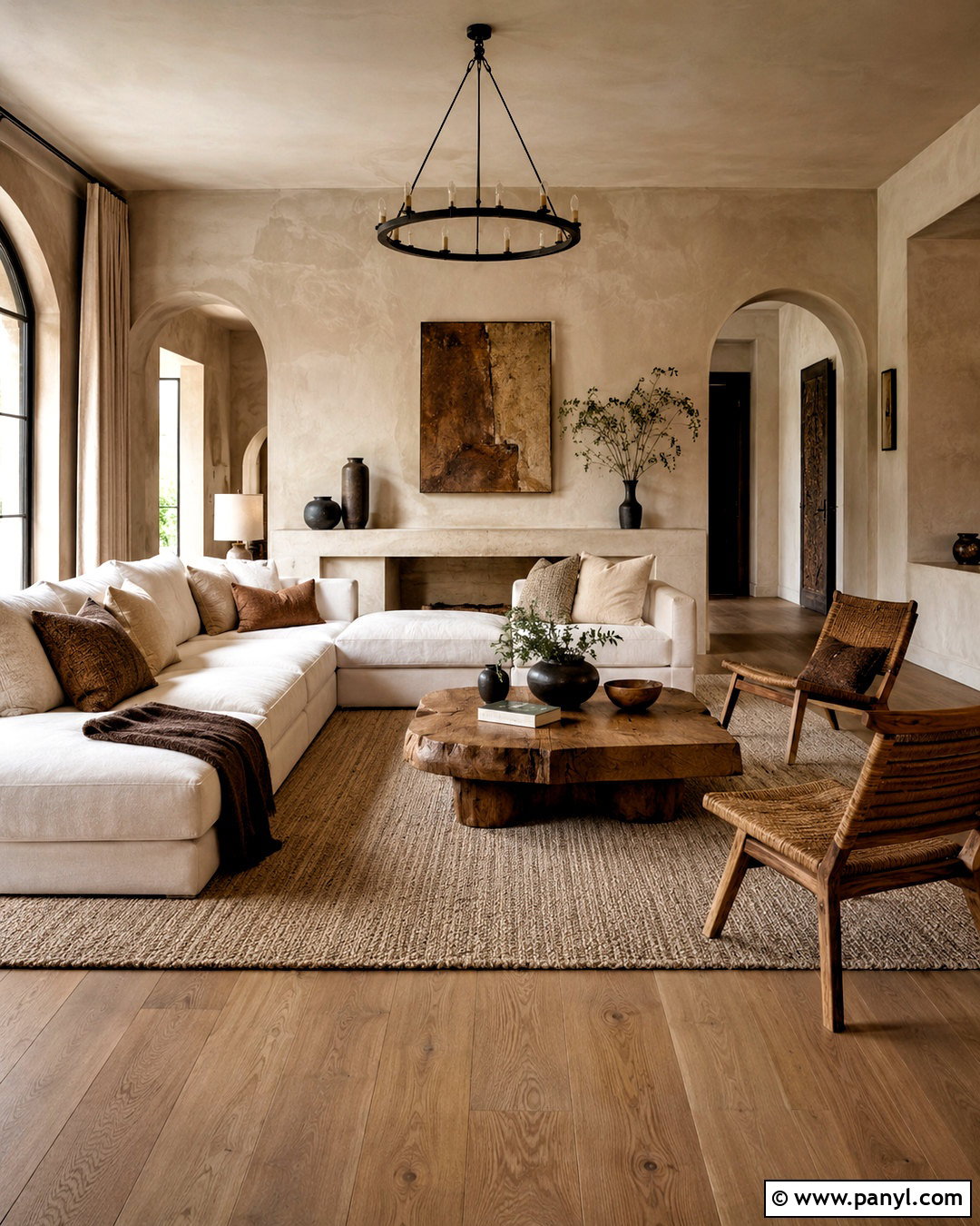 Sandstone Limewash Living Room Wall Color - 40 Room Wall Color Ideas
