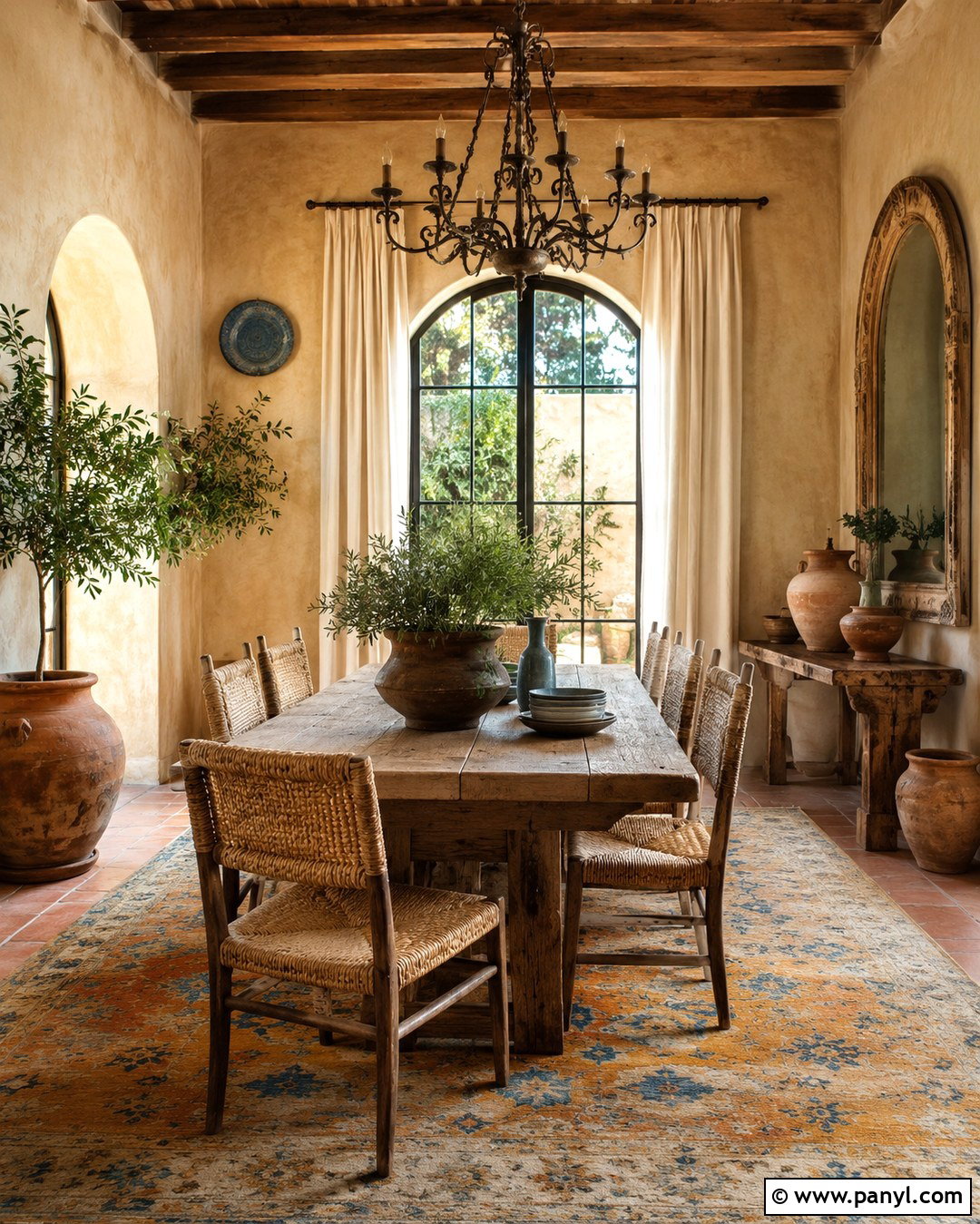 Sandy Beige Mediterranean Dining Room Walls - 20 Mediterranean Wall Paint Ideas
