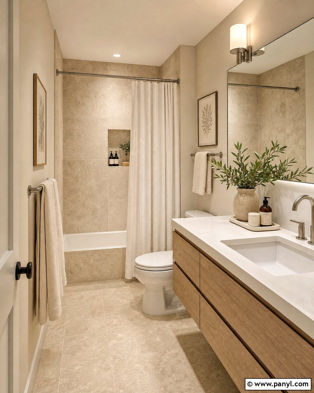 Sandy Beige Small Bathroom - 20 bathroom color ideas for small bathrooms