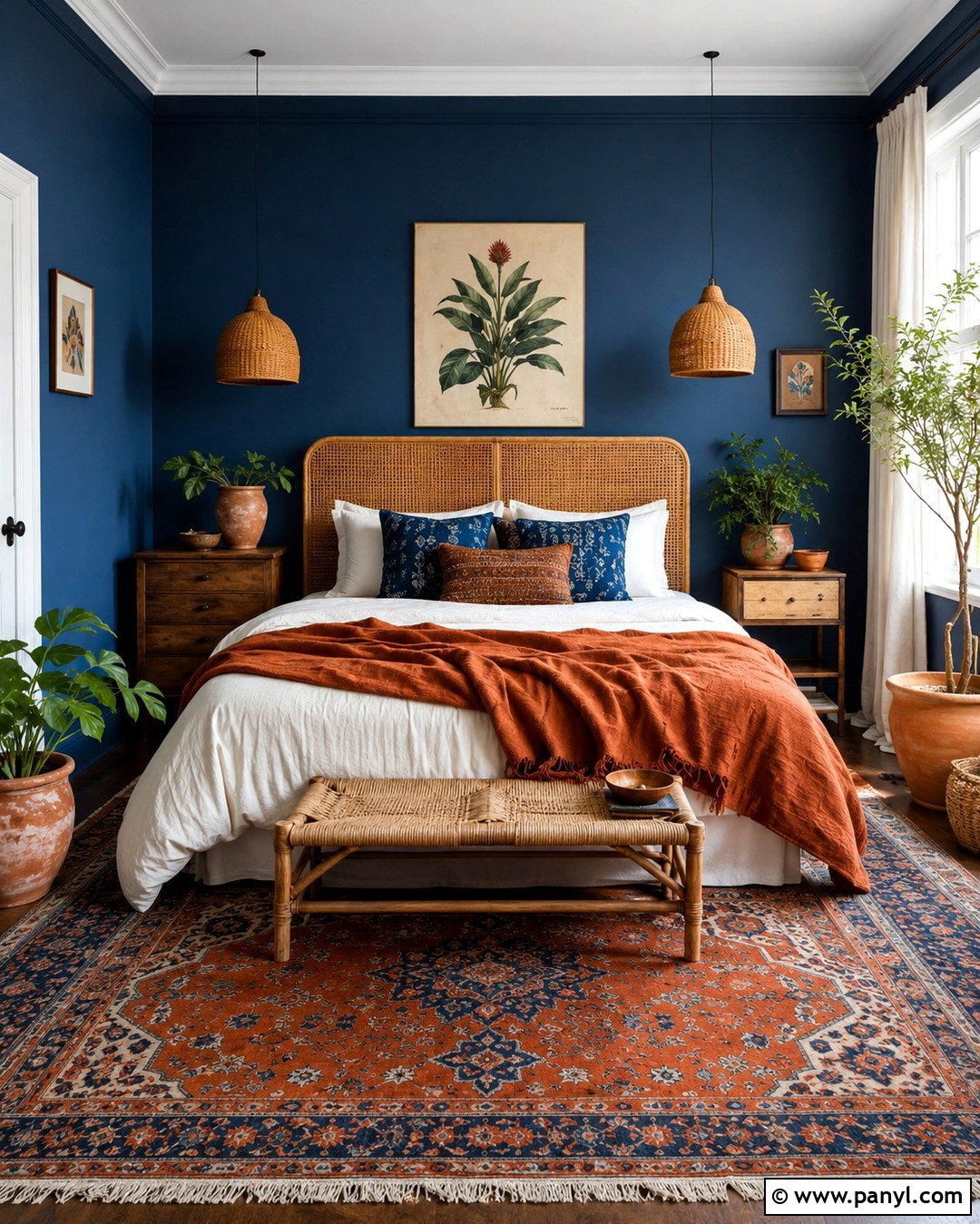 Sapphire Blue Boho Bedroom - 20 Sapphire Blue Walls