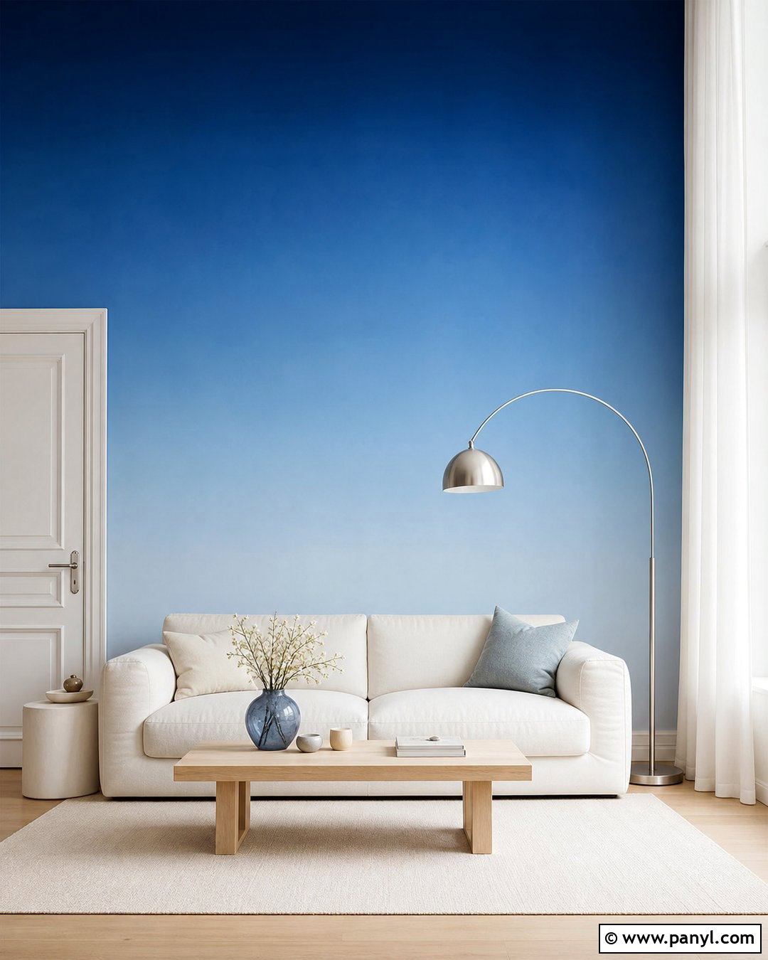 Sapphire Blue Ombre Living Room Wall - 35 royal paint wall design for living room ideas