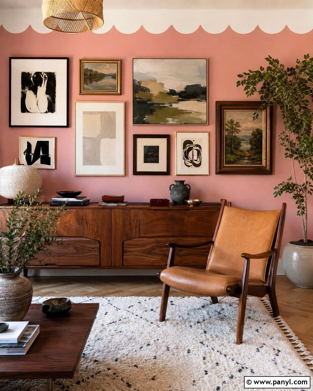 Scallop Pink Gallery Wall - 20 Scallop Pink Wall Ideas
