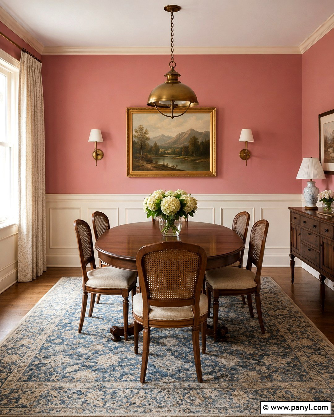Scallop Pink Half Wall With Wainscoting - 20 Scallop Pink Wall Ideas