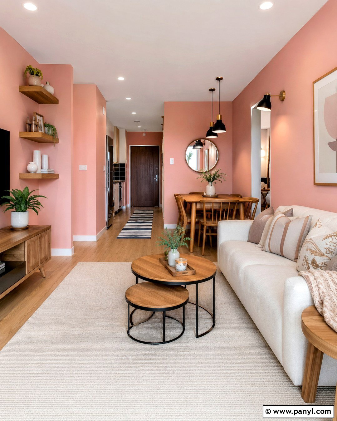 Scallop Pink Small Apartment Walls - 20 Scallop Pink Wall Ideas