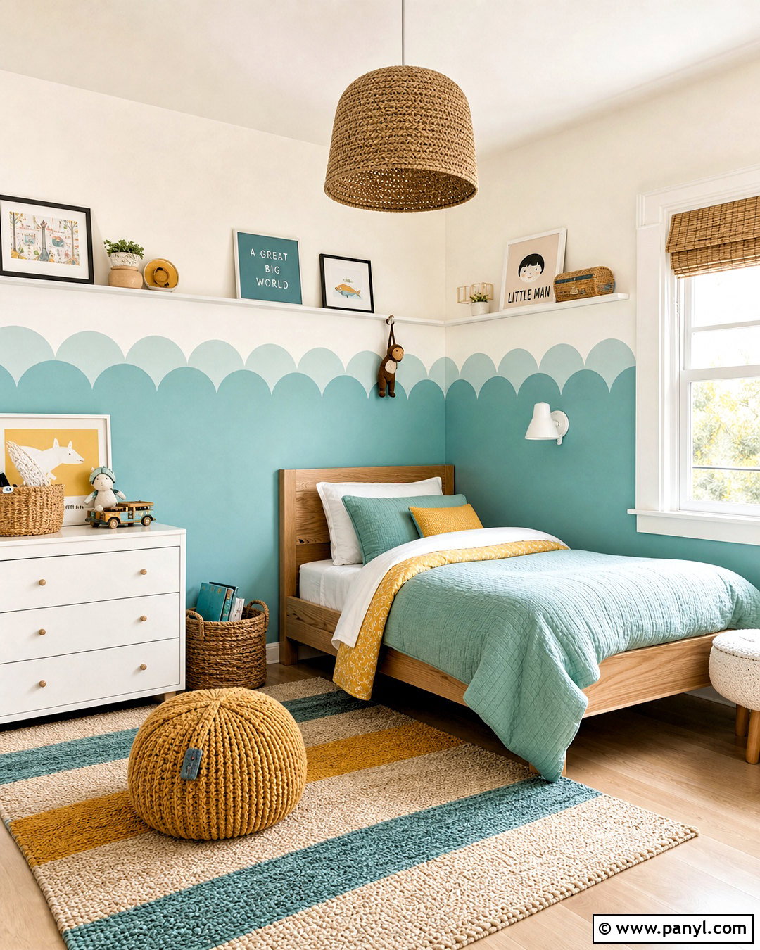 Scallop Wall Stencil For Kids Room - 20 wall stencil ideas