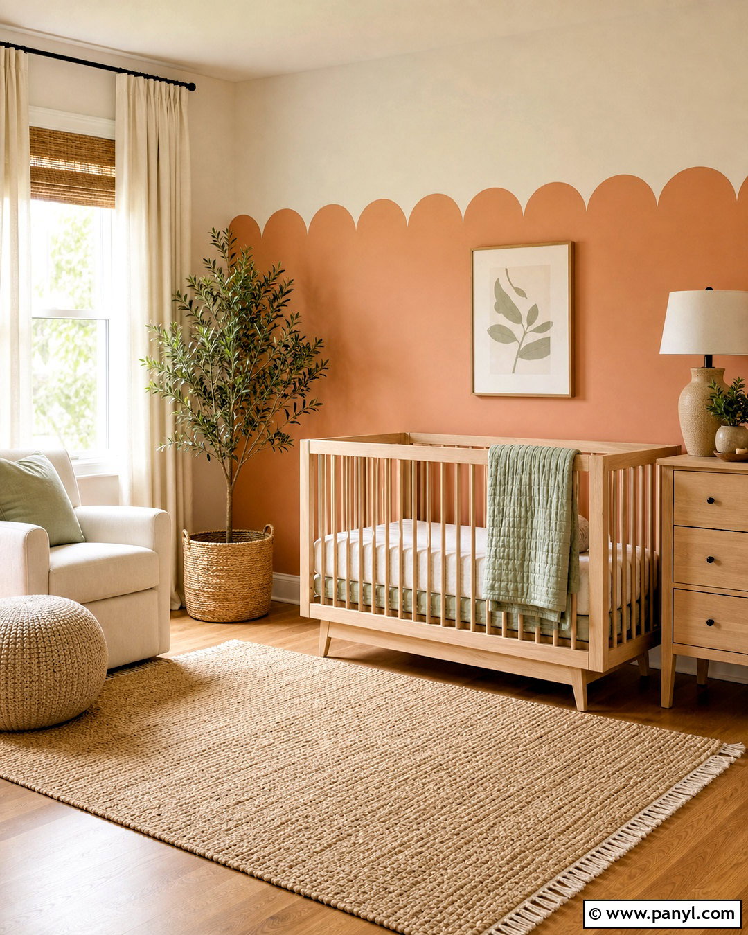Scalloped Accent Wall - 20 diy accent wall paint ideas