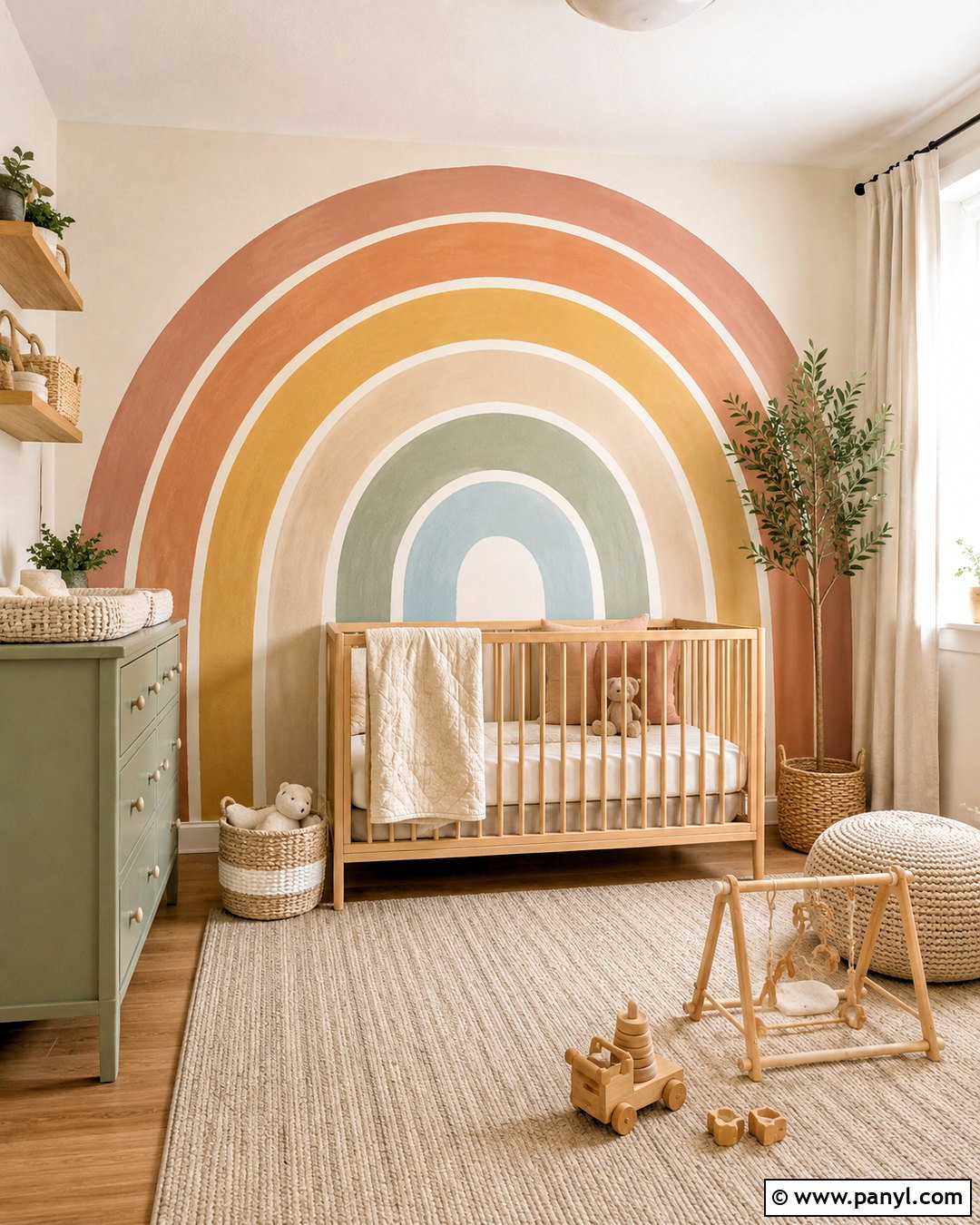 Scalloped Accent Wall - 20 hand painted accent wall ideas