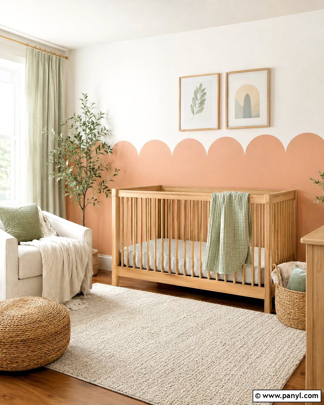 Scalloped Accent Wall - 20 paint design accent wall ideas