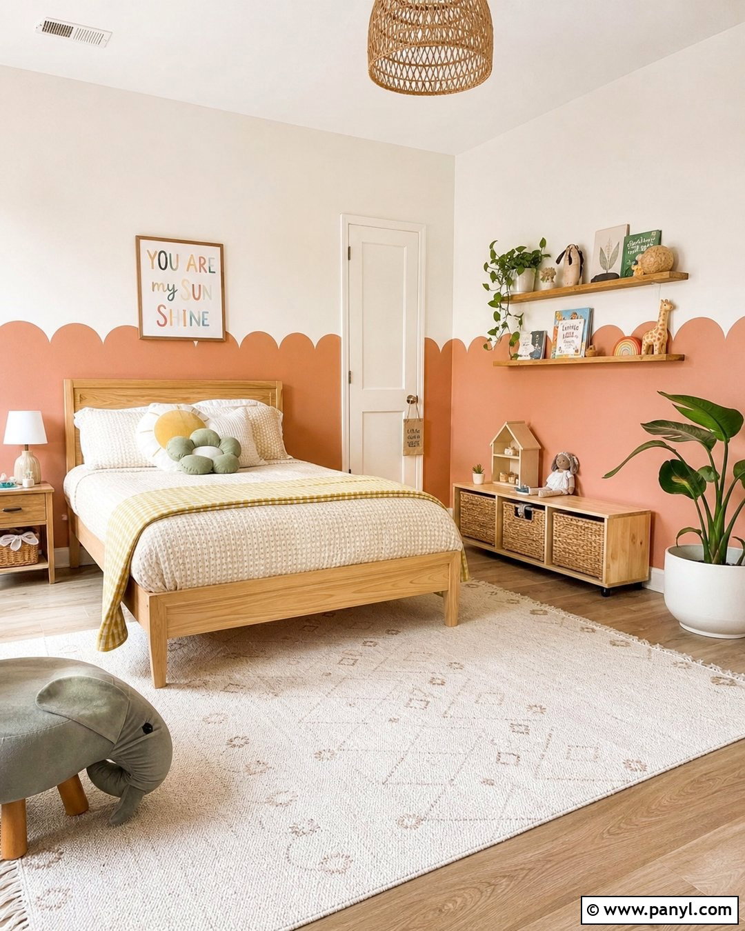Scalloped Accent Wall - 25 Wall Accent Paint Ideas