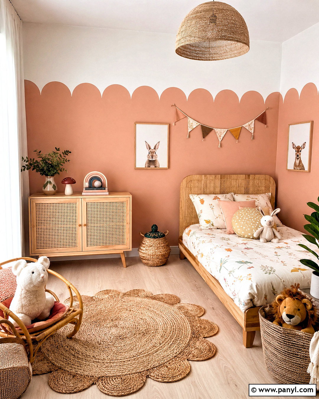 Scalloped Boho Accent Wall - 20 boho accent wall ideas