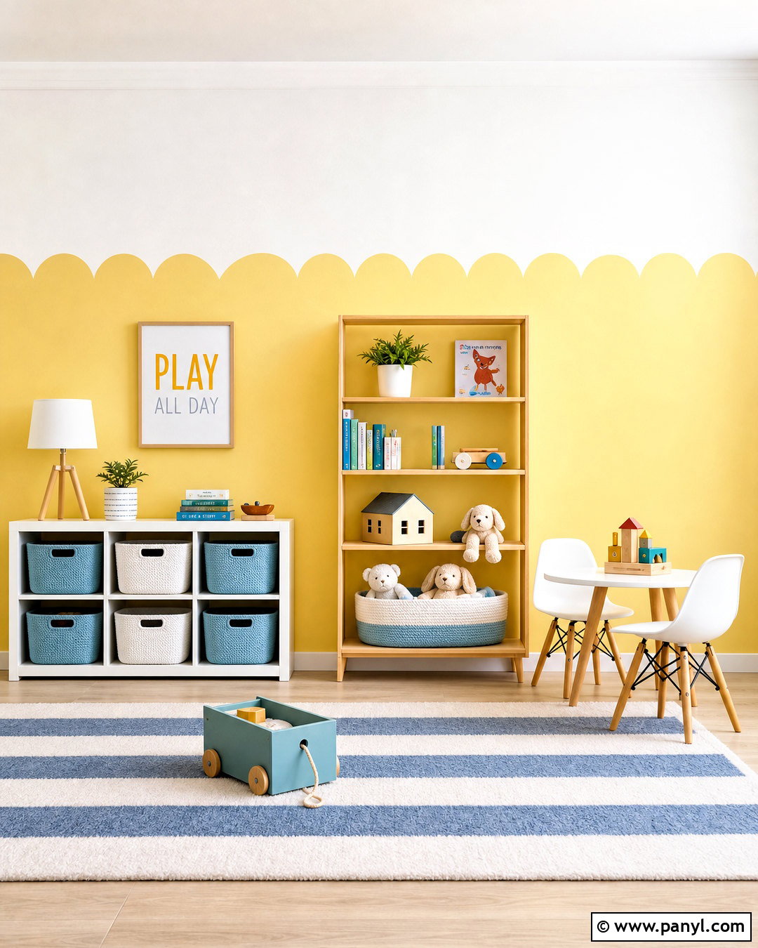 Scalloped Border Wall - 20 how to paint a wall ideas