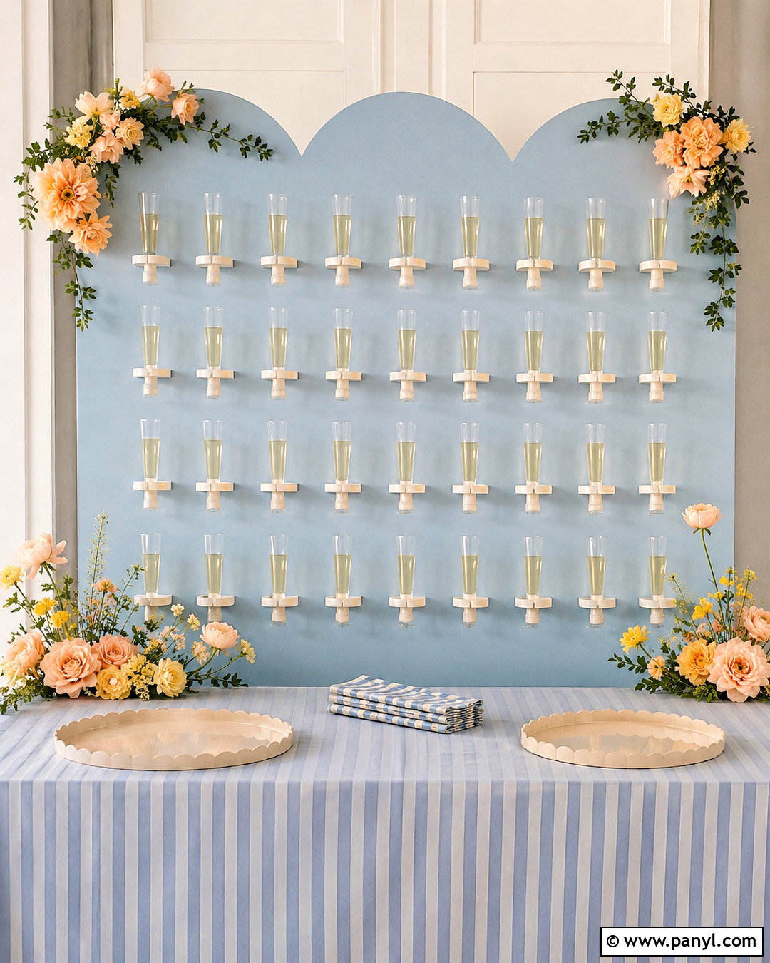 Scalloped Champagne Wall - 20 diy champagne wall ideas