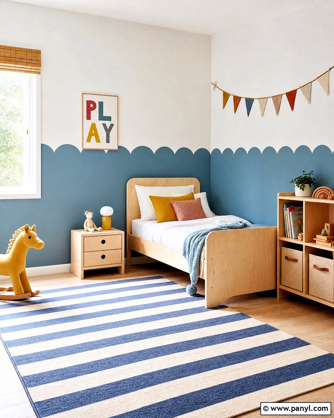 Scalloped Color Block Wall - 20 color block wall ideas
