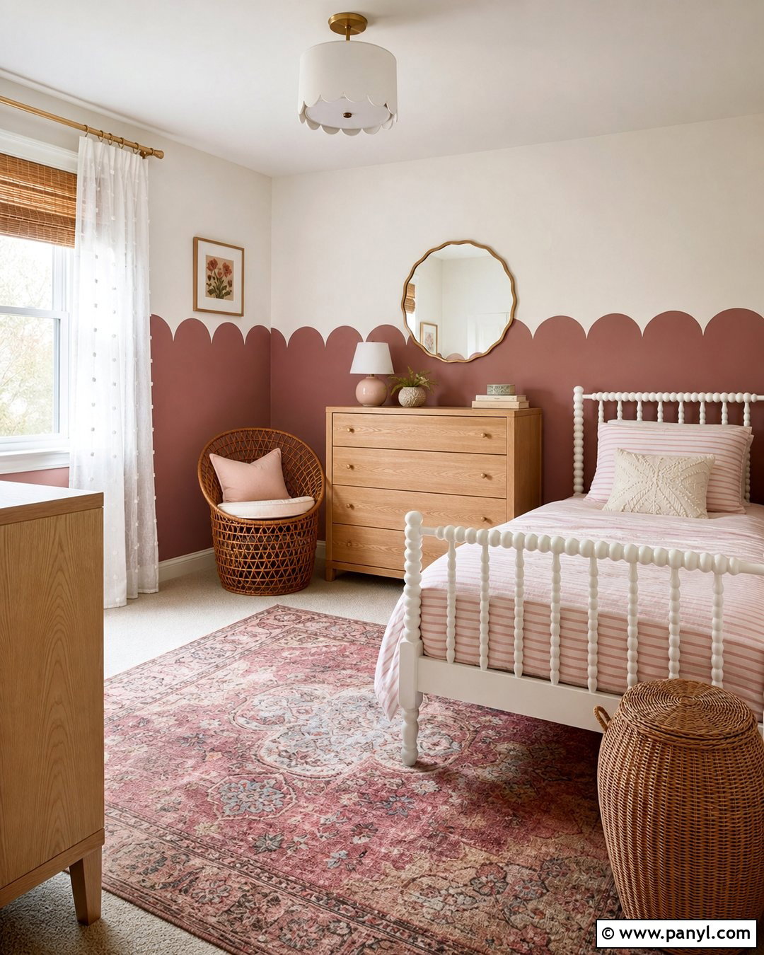 Scalloped Girls Room Accent Wall - 25 Accent Wall For Girls Room Ideas